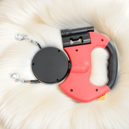 DualFlex™ 360° Retractable Double Dog Leash with LED Light